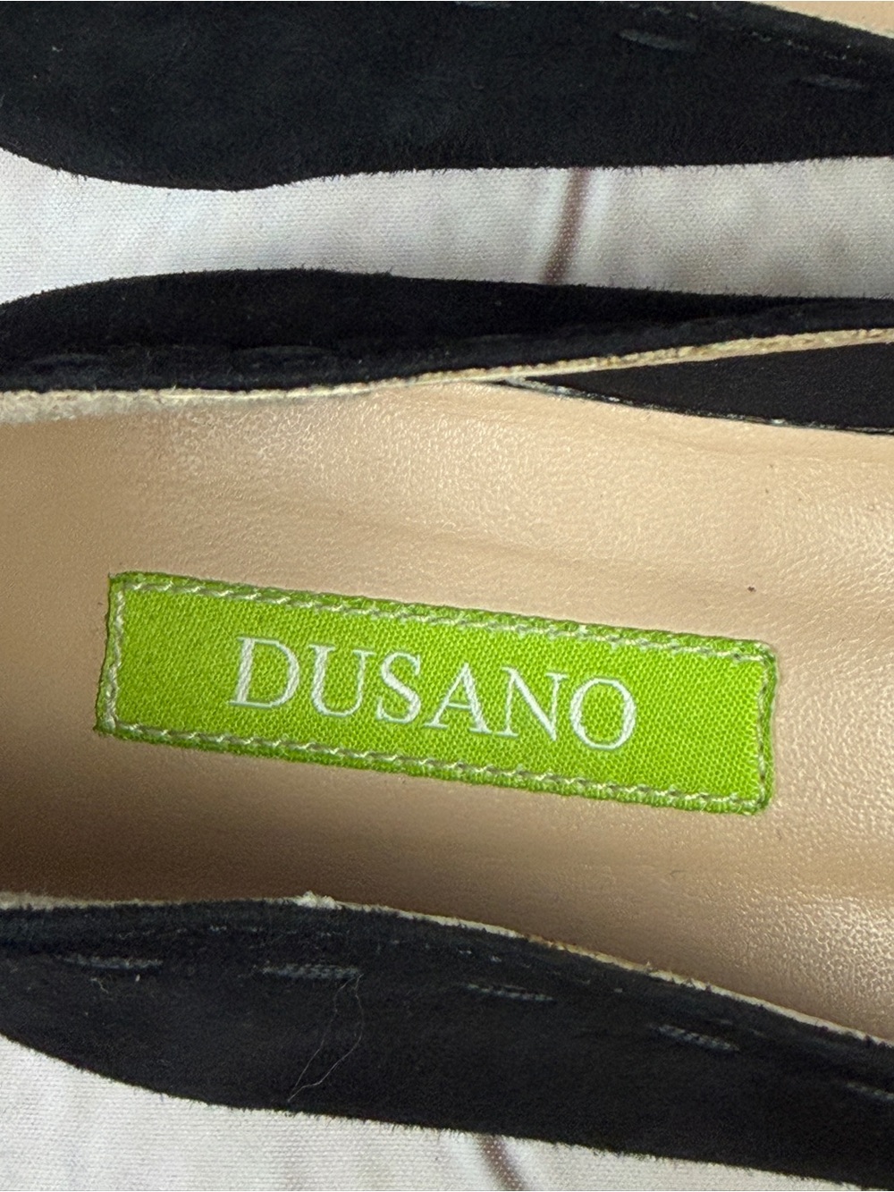 DUSANO black soft suede embroidered slip-on loafers, size 7.5 (EU 38) - Picture 3 of 11